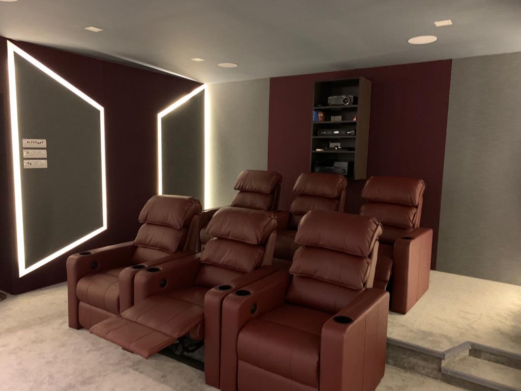 Reference level 105dB home cinema design with Krix speakers and acoustic treatment