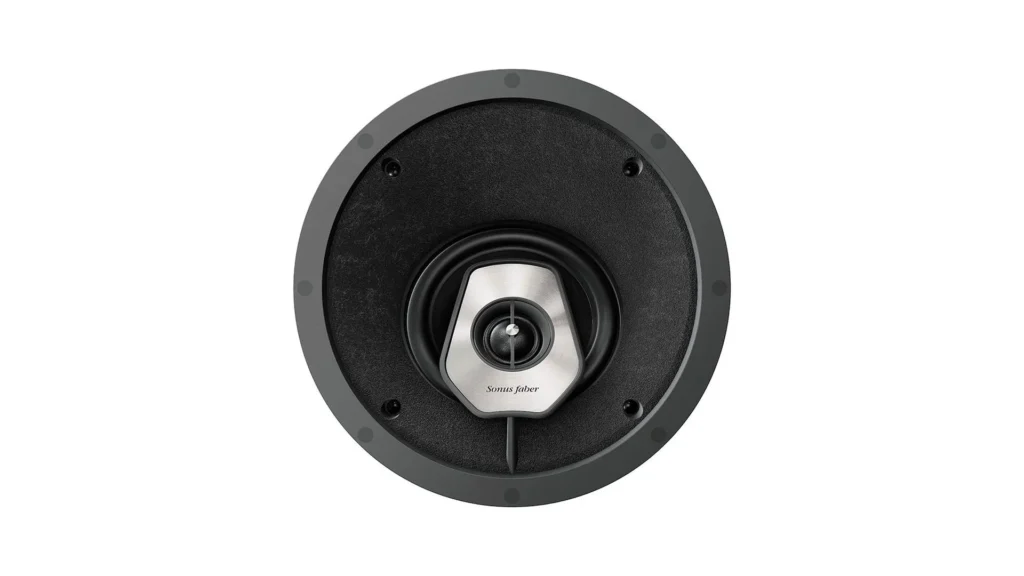 Sonus Faber Palladio PC-562 P 6-inch angled in-ceiling speaker showing the 45-degree driver orientation.