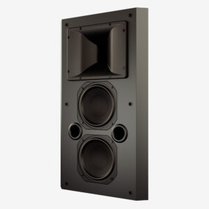 Krix OWX-55 On-wall speaker showing dual mid-bass drivers and high-frequency waveguide.