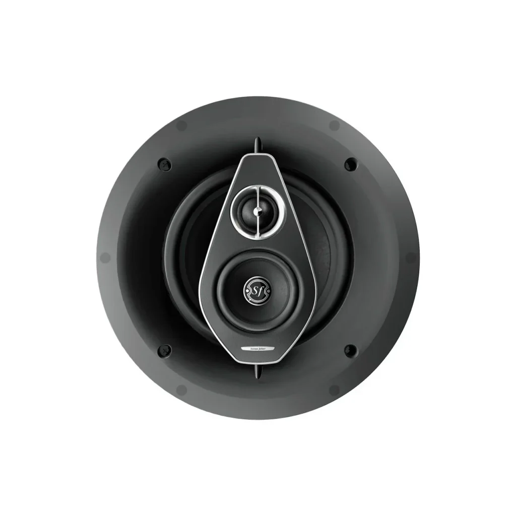 Sonus Faber Palladio PC-683 3-way in-ceiling speaker with signature leather baffle and DAD tweeter.