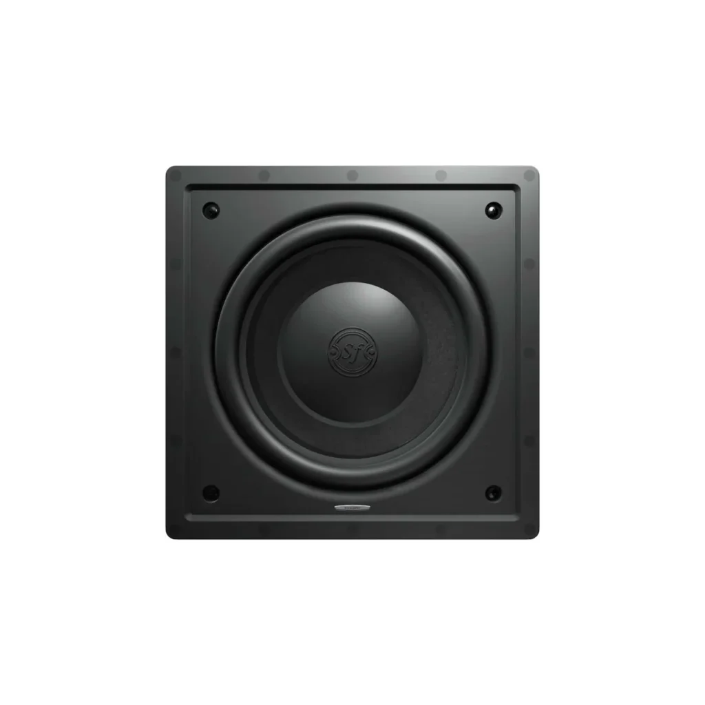 Sonus Faber PS-G 101 In-wall Sub featuring a high-excursion 10-inch driver and premium leather finish.