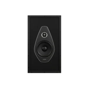 Sonus Faber Palladio PW-662 In-Wall speaker showing the DAD tweeter and natural fiber woofer on a leather baffle.