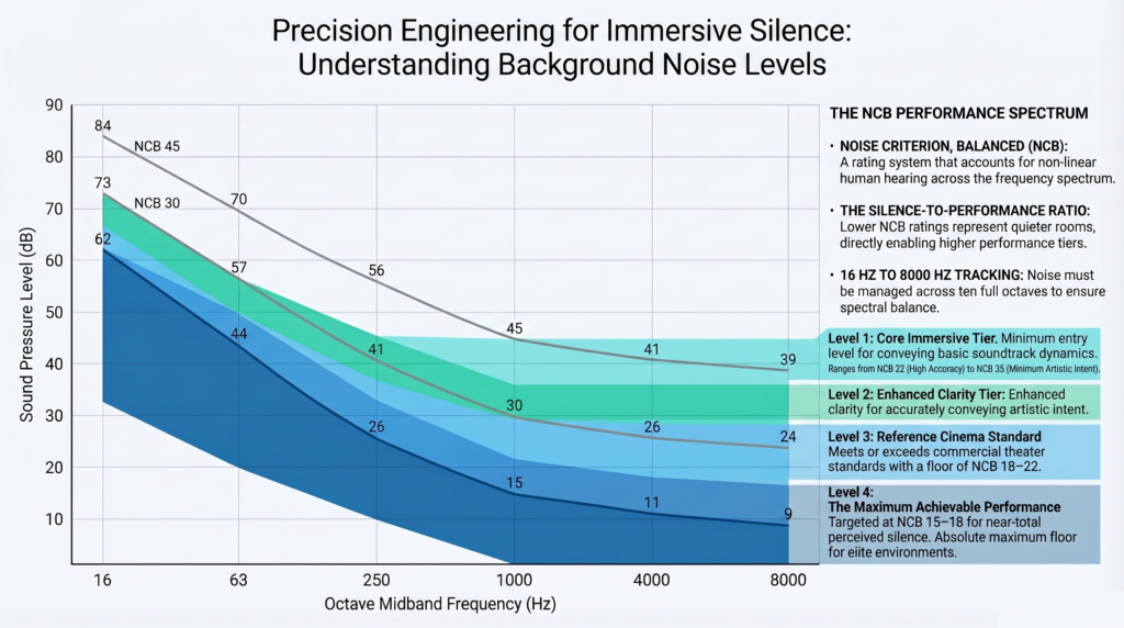 NCB curves home cinema performance levels noise floor measurement chart